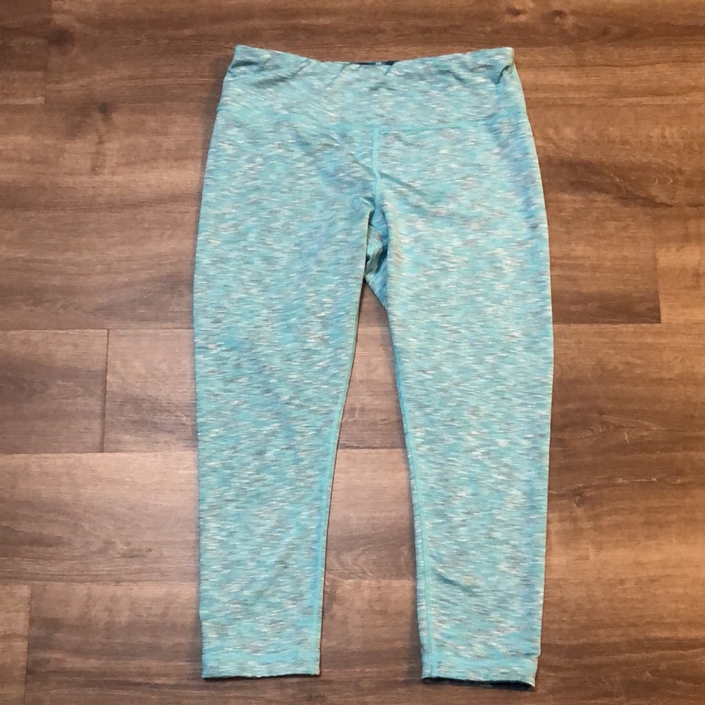 Danskin Reversible Blue Aqua Cropped Leggings size Small Medium